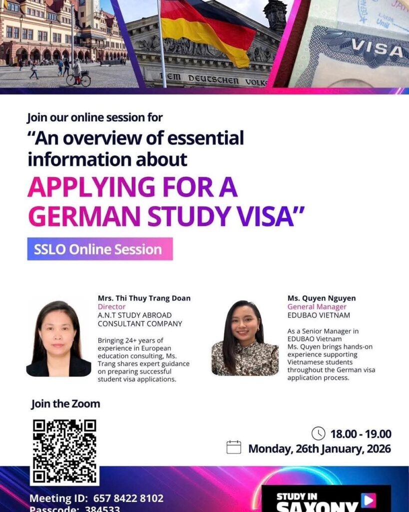 Hội thảo online: Cẩm nang xin visa du học Đức 2026